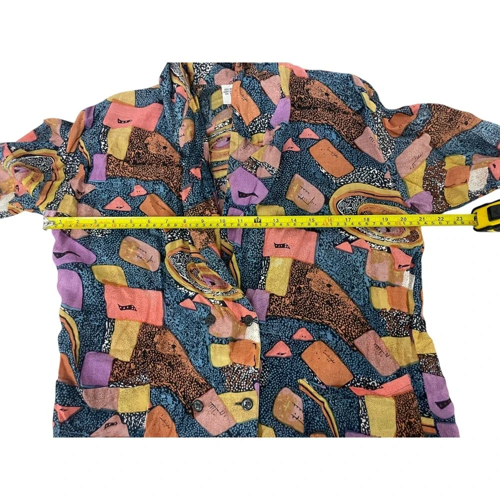 Blazer Jacket Womens Size Small Multicolor‎ Single Breasted Long Sleeve